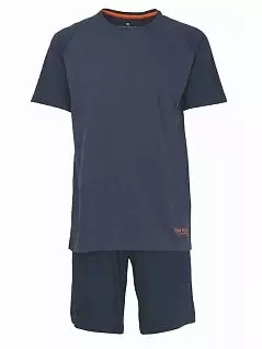 Однотонная пижама (футболка и шорты ) темно-синего цвета Tom Tailor RT70982/5624 631